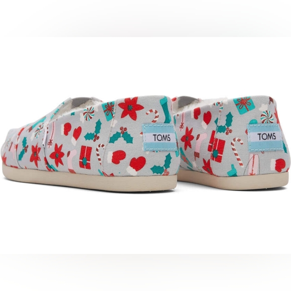 Christmas👣TOM'S 🌱ALPARGATA Deck the Halls Sherpa Lined Espadrilles - Picture 3 of 12